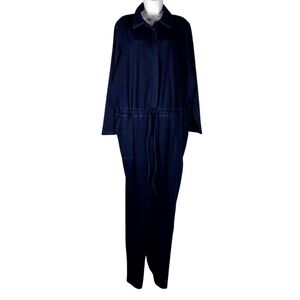 Women With Control  Blue Denim Stretch Jumpsuit